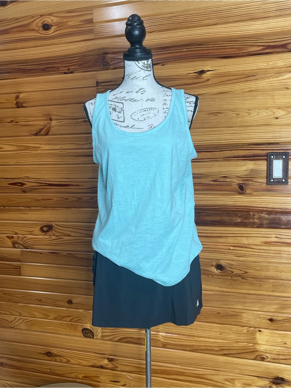 Women's Light Aqua Scoop Neck Tank Top